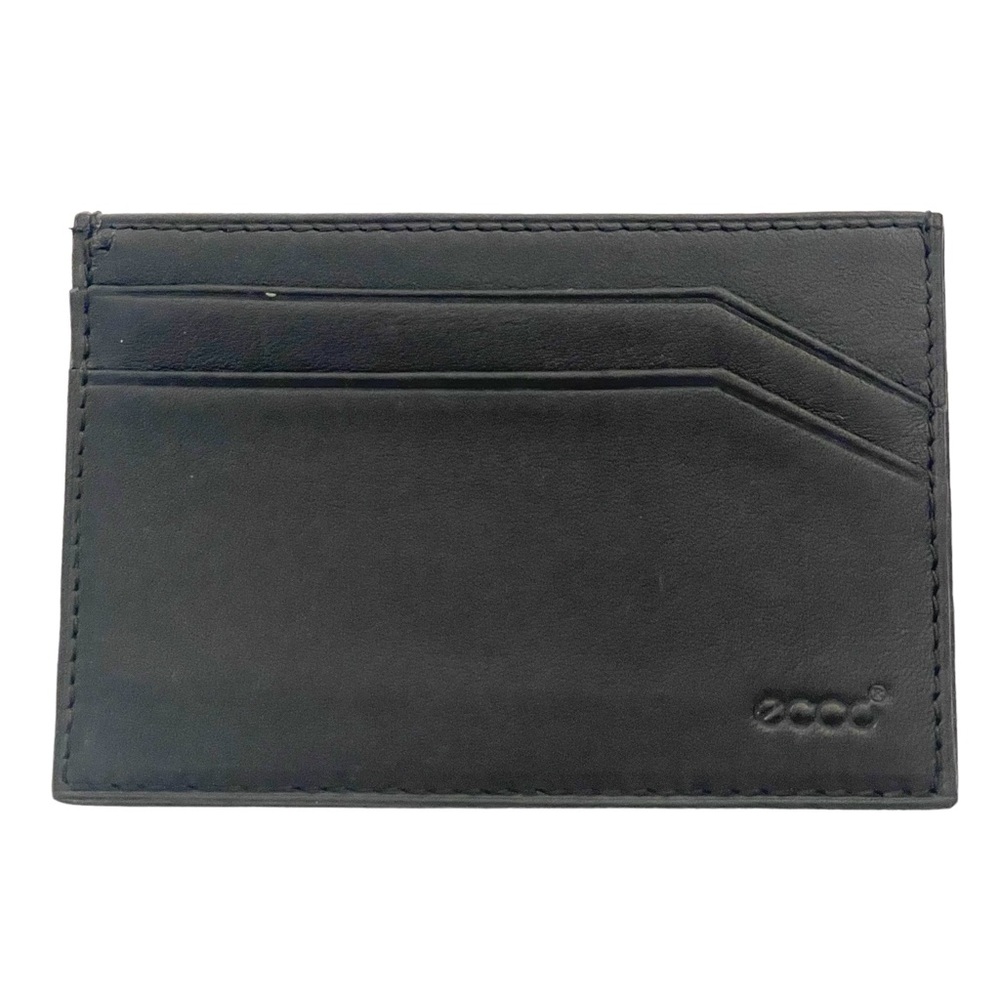 ECCO Black Leather Multi Card Holder WALLET FORMAL CASE‎ NEW